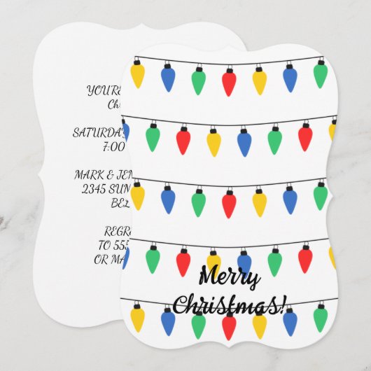 Weihnachtsbeleuchtung Einladung (Vorne/Hinten)