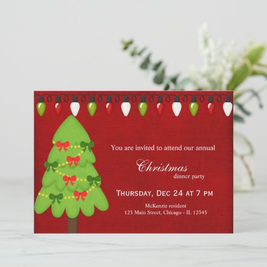 Weihnachtsbeleuchtung Einladung (Stehend Vorderseite)