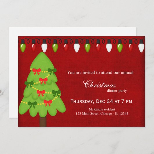 Weihnachtsbeleuchtung Einladung (Vorne/Hinten)