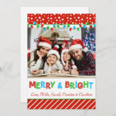 Weihnachtsbeleuchtung Familiengrüße Fotokarte Feiertagskarte (Vorne/Hinten)