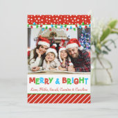 Weihnachtsbeleuchtung Familiengrüße Fotokarte Feiertagskarte (Stehend Vorderseite)