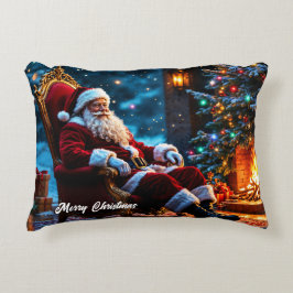 Weihnachtsbeleuchtung - Fantasie des Santa North P Dekokissen