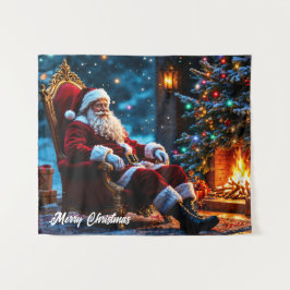 Weihnachtsbeleuchtung - Fantasie des Santa North P Wandteppich