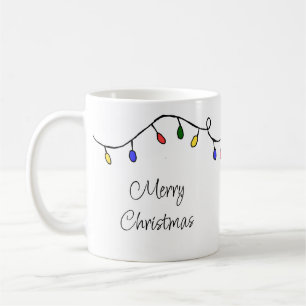 Weihnachtsbeleuchtung farbenfroher Feiertag Kaffeetasse