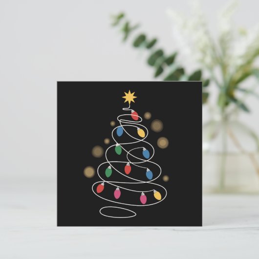 Weihnachtsbeleuchtung Feiertagskarte (Stehend Vorderseite)