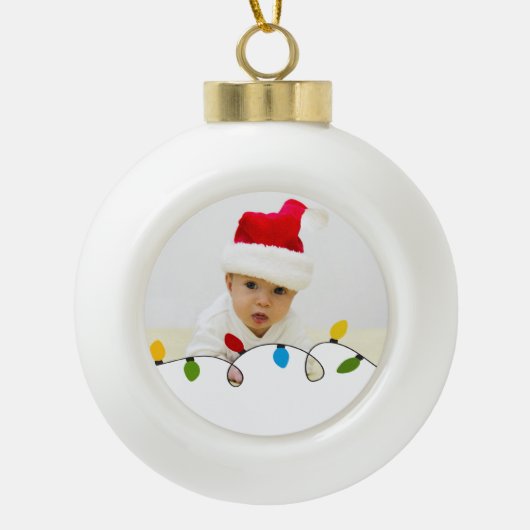 Weihnachtsbeleuchtung, Foto-Leuchten Keramik Kugel-Ornament (Vorderseite)