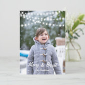 Weihnachtsbeleuchtung Foto Weihnachtskarte Feiertagskarte (Stehend Vorderseite)