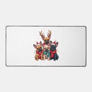 Weihnachtsbeleuchtung Französische Bulldoggen Weih Schreibtischunterlage