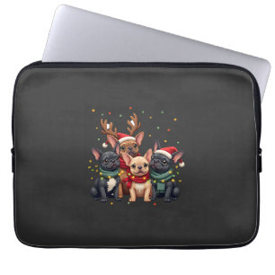 Weihnachtsbeleuchtung Französische Bulldoggen Xmas Laptopschutzhülle