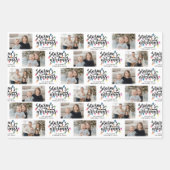 Weihnachtsbeleuchtung Frohe Festtage 6 Fotos Name Geschenkpapier Set (Vorderseite 2)