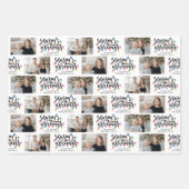 Weihnachtsbeleuchtung Frohe Festtage 6 Fotos Name Geschenkpapier Set (Vorderseite)