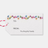 Weihnachtsbeleuchtung Frohe Festtage NACH Geschenkanhänger (Rückseite Horizontal)