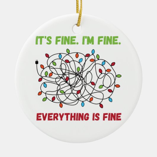 Weihnachtsbeleuchtung - Funny im feinen wegen sein Keramik Ornament (Vorne)