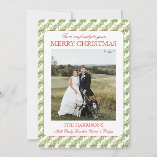 Weihnachtsbeleuchtung Garland Ein Foto Vintag Feiertagskarte (Vorderseite)