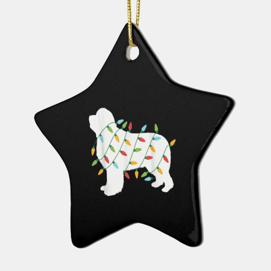 Weihnachtsbeleuchtung - Geschenke für Neufundland  Keramik Ornament (Links)