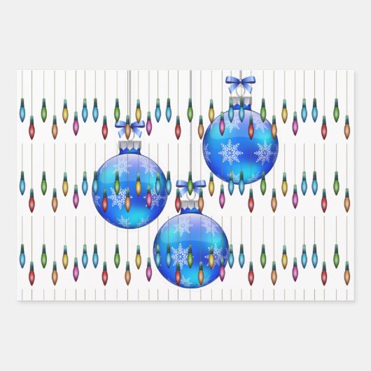 Weihnachtsbeleuchtung Geschenkpapier Set (Vorderseite 2)