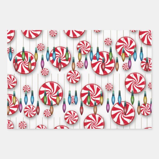 Weihnachtsbeleuchtung Geschenkpapier Set (Vorderseite)