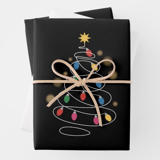 Weihnachtsbeleuchtung Geschenkpapier Set (Beispiel)