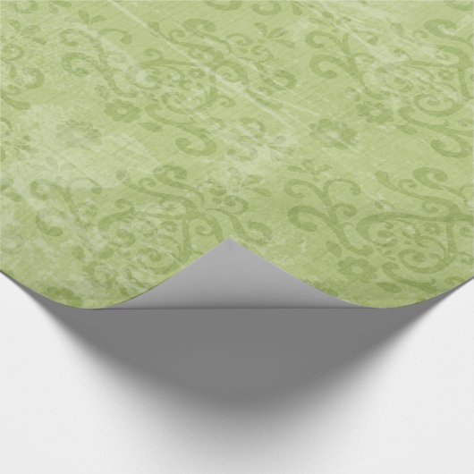 Weihnachtsbeleuchtung Green Damask Lace Wrapping P Geschenkpapier (Ecke)