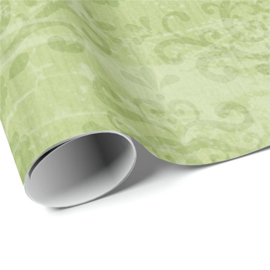 Weihnachtsbeleuchtung Green Damask Lace Wrapping P Geschenkpapier (Rolleneckpunkt)