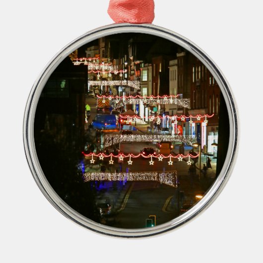 Weihnachtsbeleuchtung Guildford Silbernes Ornament (Vorne)