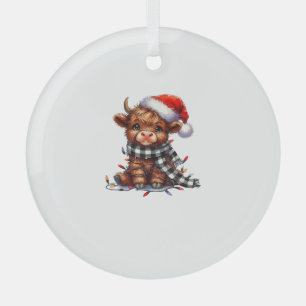 Weihnachtsbeleuchtung Highland Cow Vintage Niedlic Ornament Aus Glas