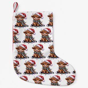Weihnachtsbeleuchtung Highland-Kuh-Santa-Hut Kleiner Weihnachtsstrumpf