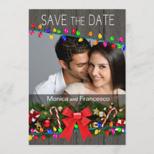 Weihnachtsbeleuchtung Holzoptik Foto Terminankündi Einladung