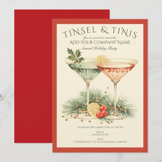 Weihnachtsbeleuchtung im Büro Einladung (Vorne/Hinten)