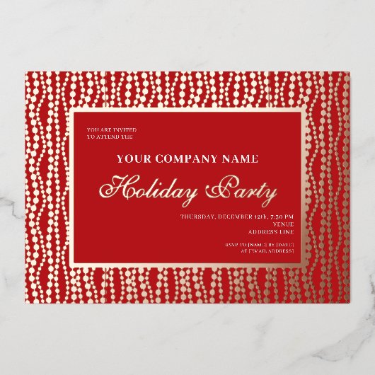 Weihnachtsbeleuchtung im Unternehmen Feiertag Part Folieneinladung (Vorderseite)