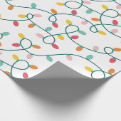 Weihnachtsbeleuchtung im weißen Hintergrund Geschenkpapier (Ecke)