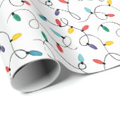 Weihnachtsbeleuchtung in Aquarellfarben Geschenkpapier (Rolleneckpunkt)