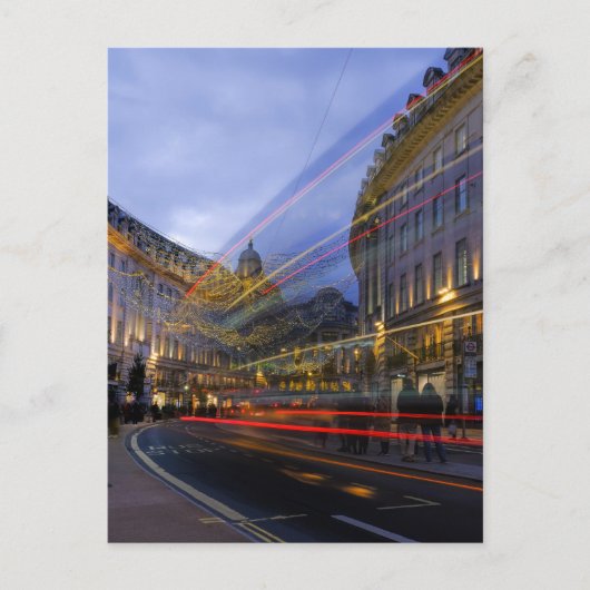 Weihnachtsbeleuchtung in der Regent Street, London Postkarte (Vorderseite)
