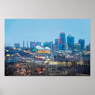 Weihnachtsbeleuchtung in Downtown Kansas City Poster