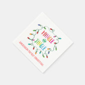 Weihnachtsbeleuchtung in Melone und Jingle Serviette (Ecke)