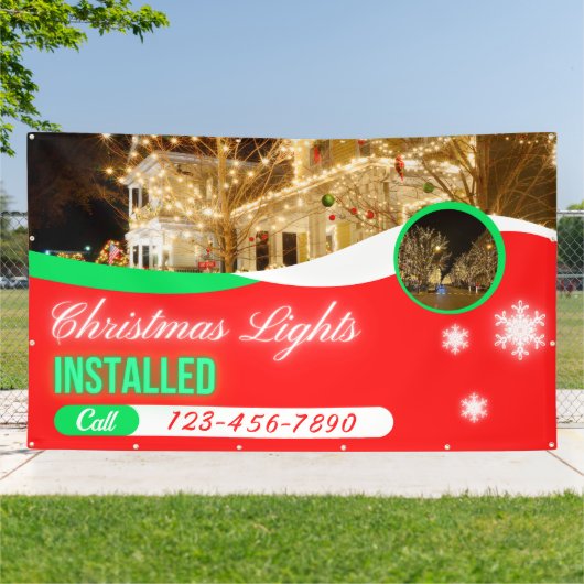 Weihnachtsbeleuchtung individuell installiert banner (Außenbereich)