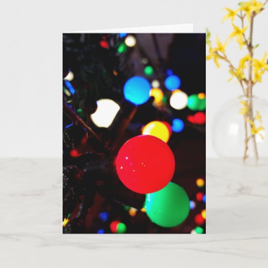 Weihnachtsbeleuchtung Karte (Gelbe Blume)