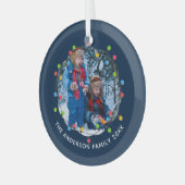 Weihnachtsbeleuchtung Kinder Foto Navy Blue Person Ornament Aus Glas (Vorderseite links)