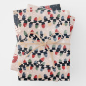 Weihnachtsbeleuchtung, Kleid & Kakao Geschenkpapier Set (Beispiel)