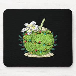 Weihnachtsbeleuchtung Kokosnuss Tropischer Sommer  Mousepad