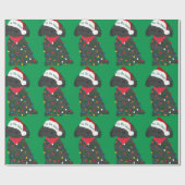 Weihnachtsbeleuchtung Labradoodle Green Geschenkpapier (Flach)