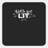 Weihnachtsbeleuchtung Lasst uns ein kleines Gesche Quadratischer Aufkleber (Vorderseite)