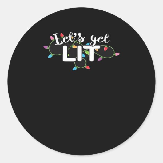 Weihnachtsbeleuchtung Lasst uns ein kleines Gesche Runder Aufkleber (Vorderseite)