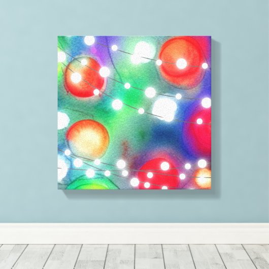 Weihnachtsbeleuchtung Leinwanddruck (Insitu (Holzboden))