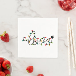 Weihnachtsbeleuchtung Liebe Serviette