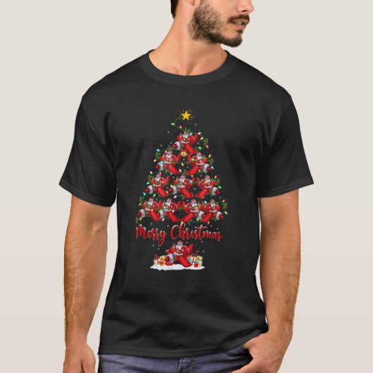 Weihnachtsbeleuchtung Matching Weihnachtsflugzeug T-Shirt (Vorderseite)