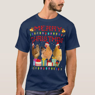 Weihnachtsbeleuchtung Merry Xmas Chicken Funny T-Shirt