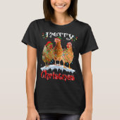 Weihnachtsbeleuchtung Merry Xmas Hühnchen T-Shirt (Vorderseite)
