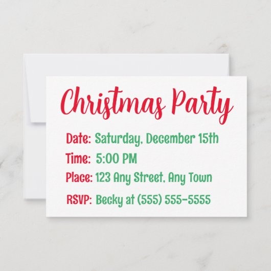 Weihnachtsbeleuchtung Muster Einladung (Rückseite)