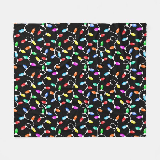 Weihnachtsbeleuchtung Muster Fleecedecke (Vorderseite (Horizontal))